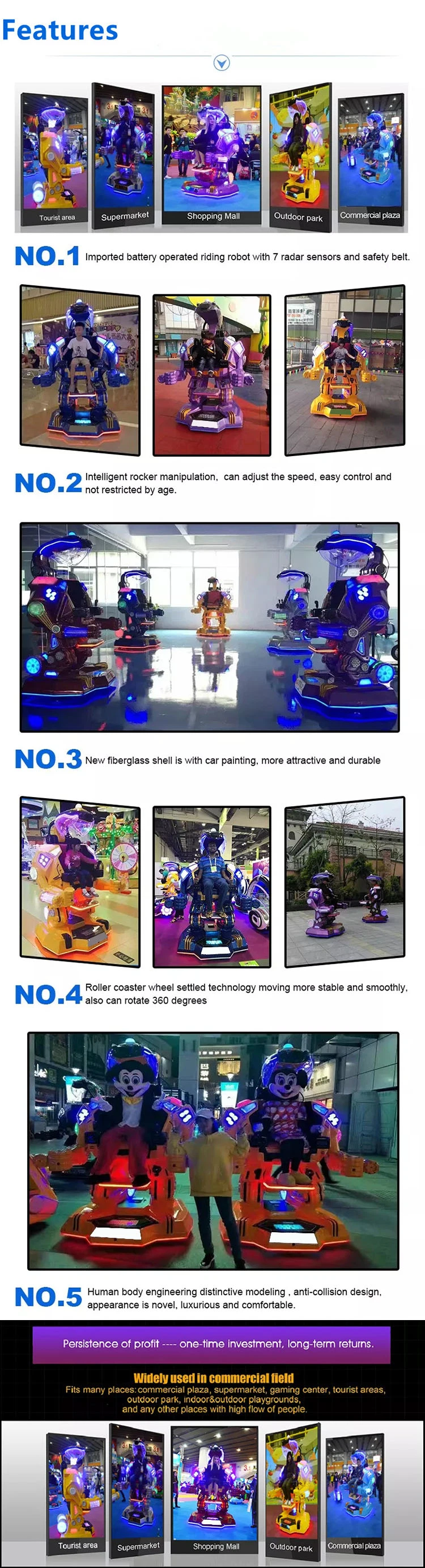 Other Amusement Park Kids Rides Outdoor Square Electronic Robot Rides for Business